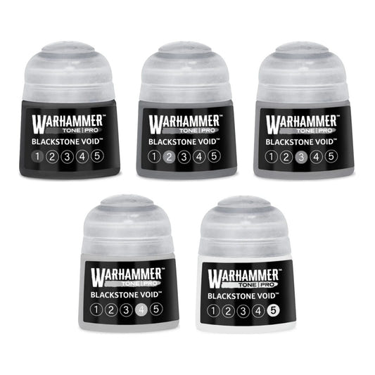 Warhammer Tone Pro Blackstone Void bundle - all five tones, 1 to 5, 12ml paint pots