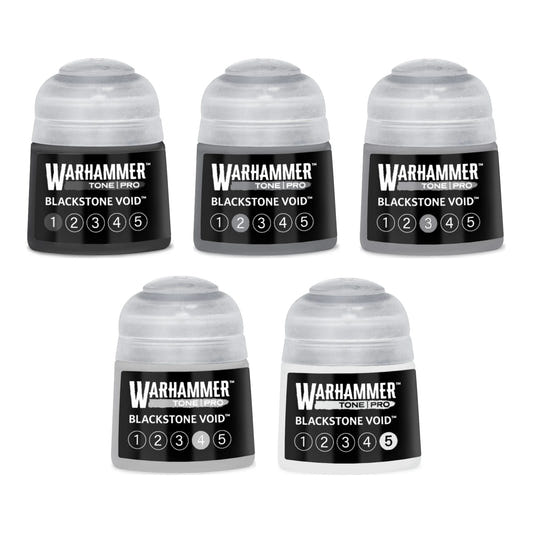Warhammer Tone Pro Blackstone Void bundle - all five tones, 1 to 5, 12ml paint pots