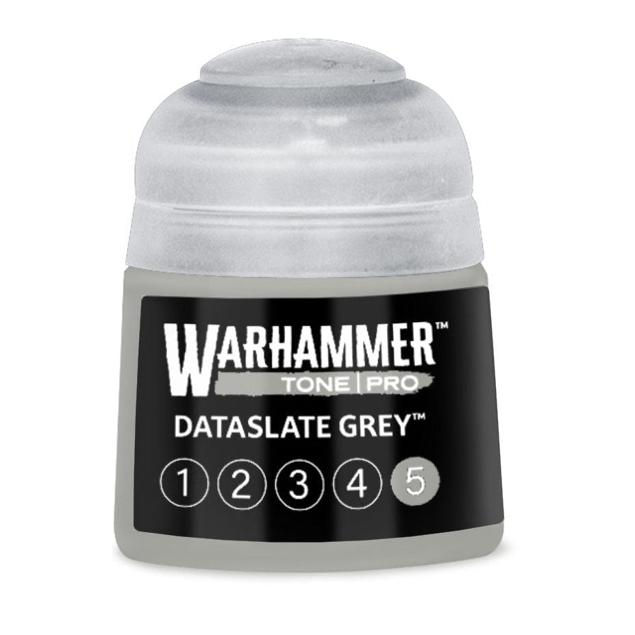 Warhammer Tone Pro Dataslate Grey 5 12ml paint pot, part of the Dataslate Grey 1–5 bundle