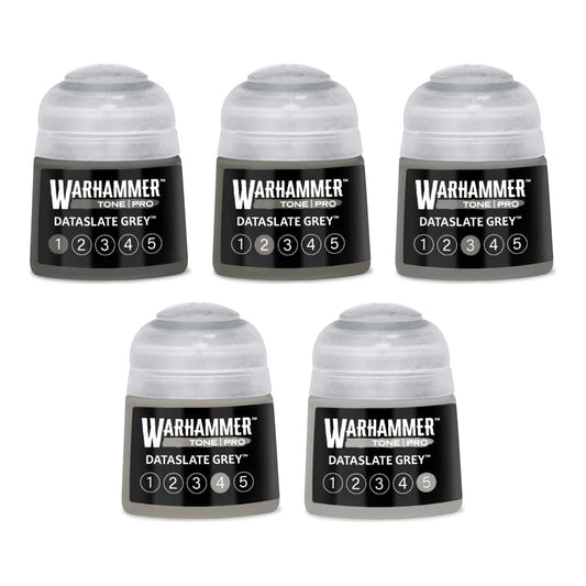 Warhammer Tone Pro Dataslate Grey bundle - all five tones, 1 to 5, 12ml paint pots