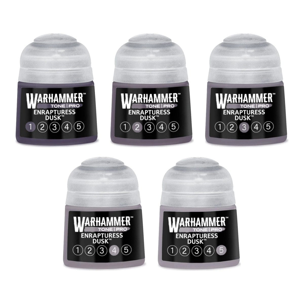 Warhammer Tone Pro Enrapturess Dusk bundle - all five tones, 1 to 5, 12ml paint pots