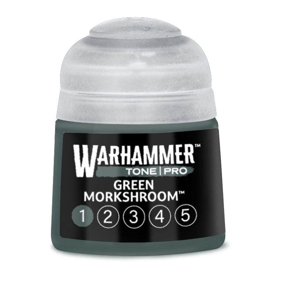 Warhammer Tone Pro Green Morkshroom 1 12ml paint pot, part of the Green Morkshroom 1–5 bundle