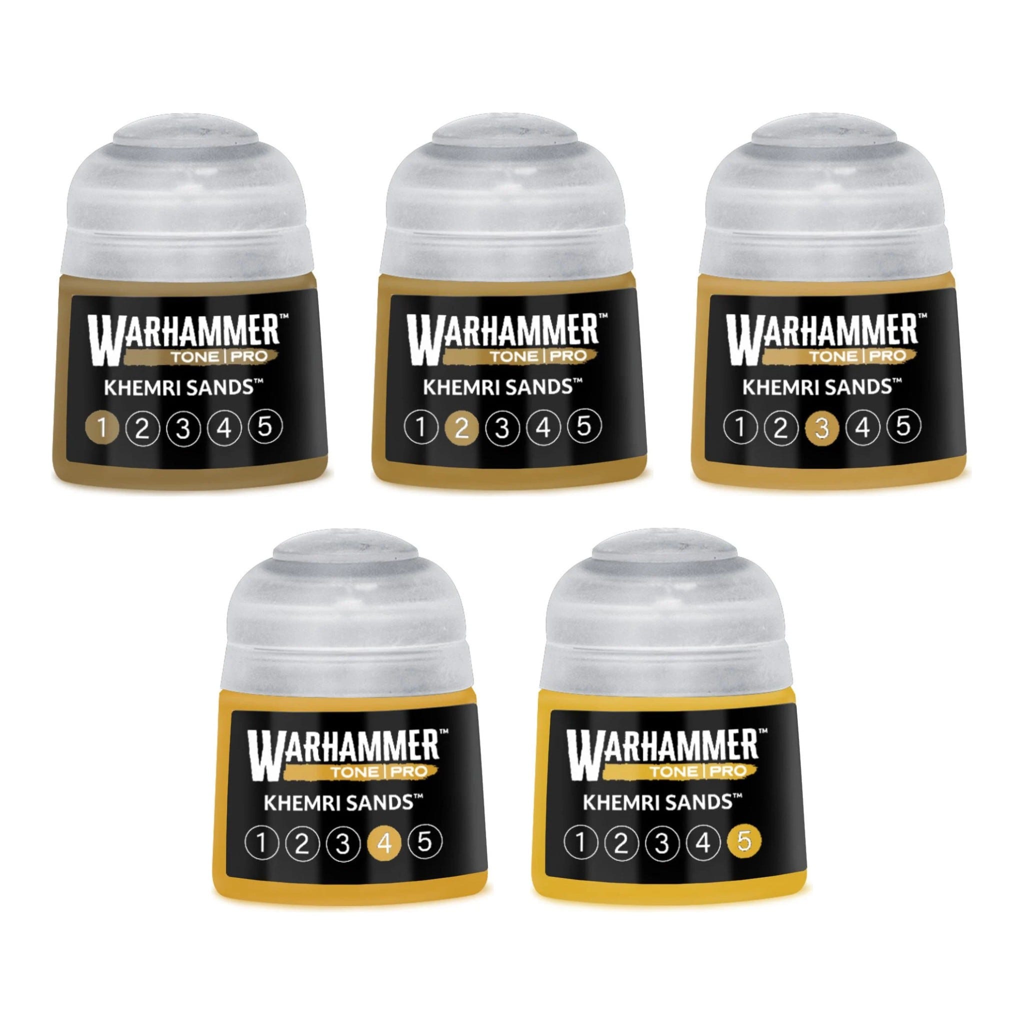 Warhammer Tone Pro Khemri Sands bundle - all five tones, 1 to 5, 12ml paint pots