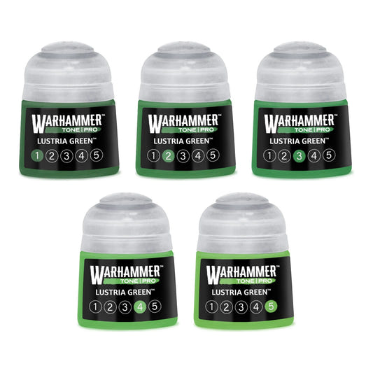 Warhammer Tone Pro Lustria Green bundle - all five tones, 1 to 5, 12ml paint pots