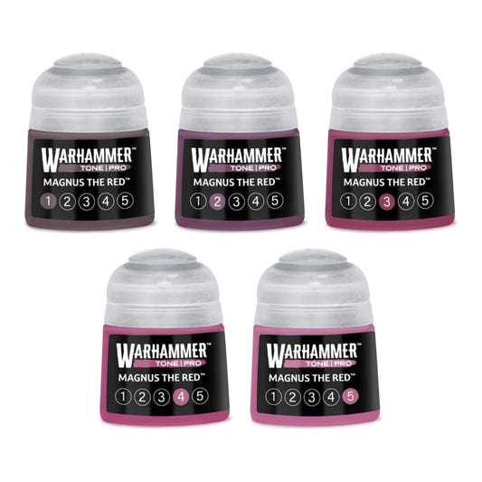 Warhammer Tone Pro Magnus the Red bundle - all five tones, 1 to 5, 12ml paint pots