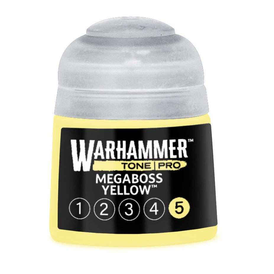 Warhammer Tone Pro Megaboss Yellow 5 12ml paint pot, part of the Megaboss Yellow 1–5 bundle