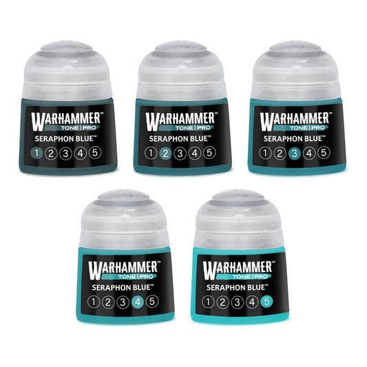 Warhammer Tone Pro Seraphon Blue bundle - all five tones, 1 to 5, 12ml paint pots