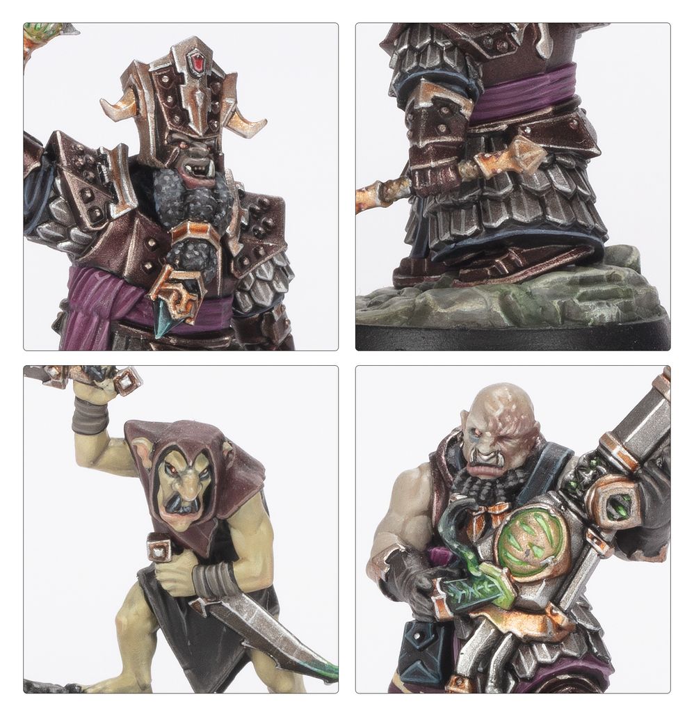 Close-ups of painted Blood of the Bull fighters, including a hooded goblin with knife