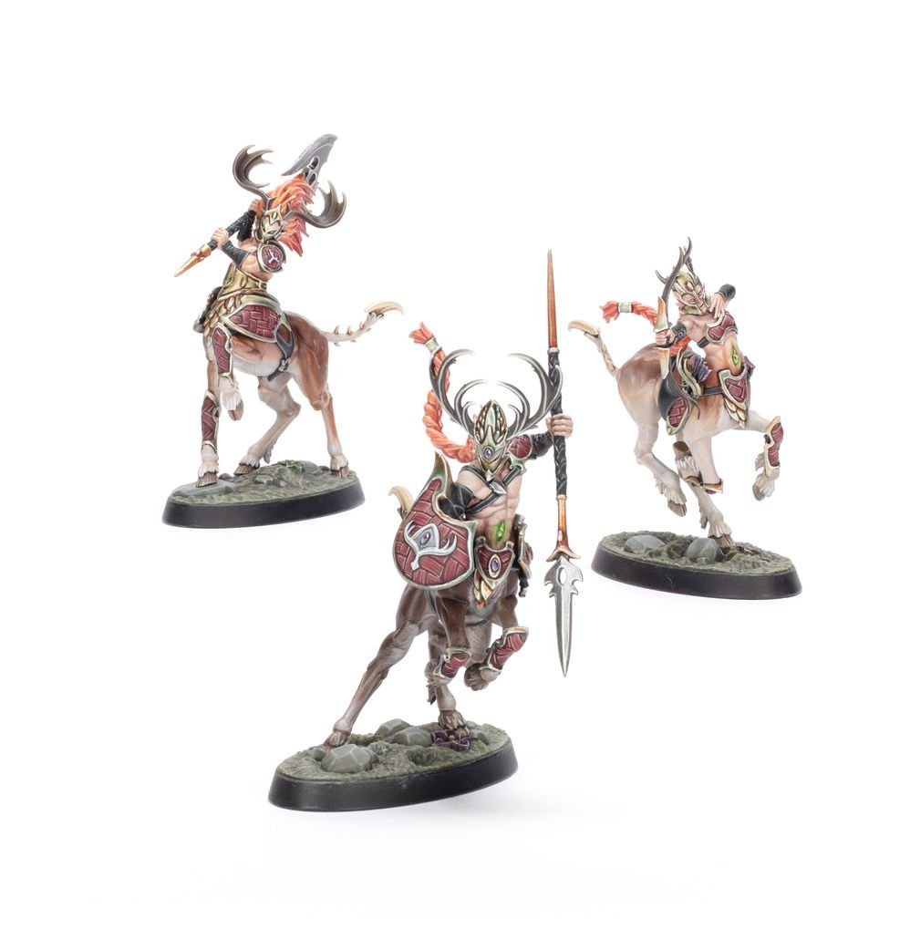 Painted Kurnoth's Heralds warband: three fighters from Warhammer Underworlds Spitewood