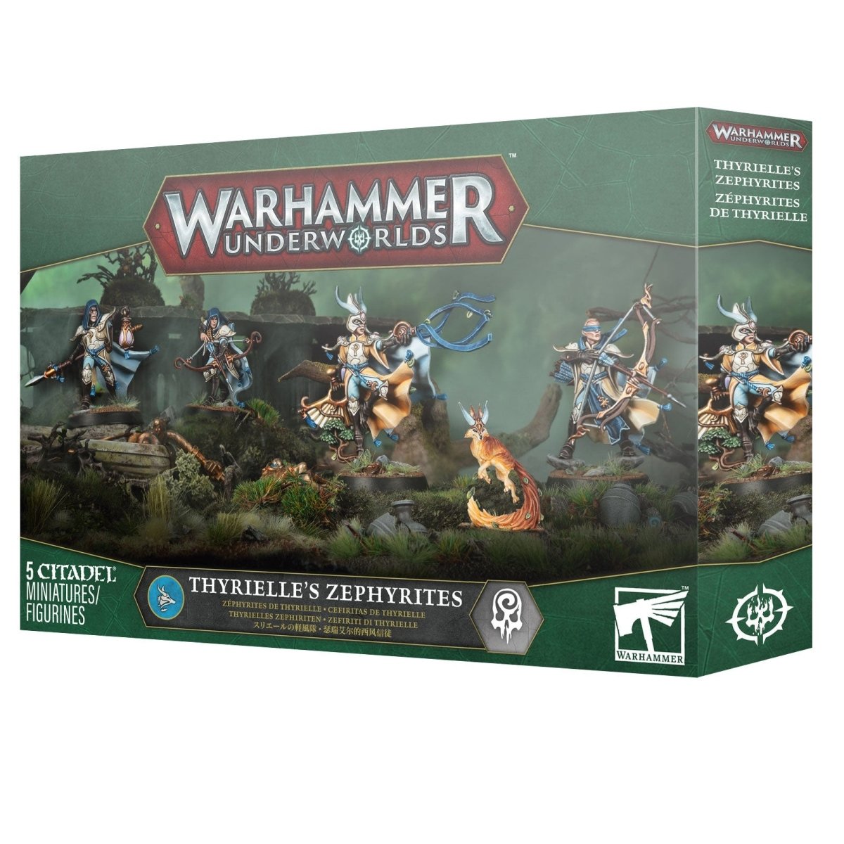 Warhammer Underworlds game box featuring miniatures on a white background