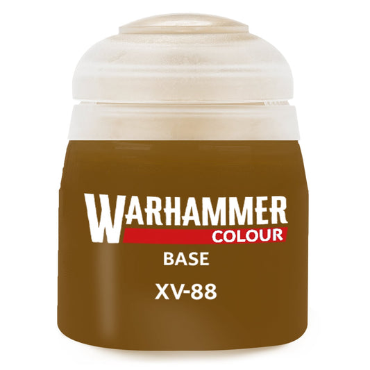 Warhammer paint can with brown base color on a white background
