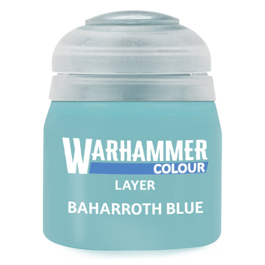 Warhammer Colour Layer Baharroth Blue paint can on a white background