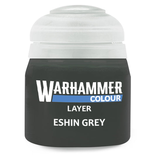 Warhammer Colour Eshin Grey paint can on a white background