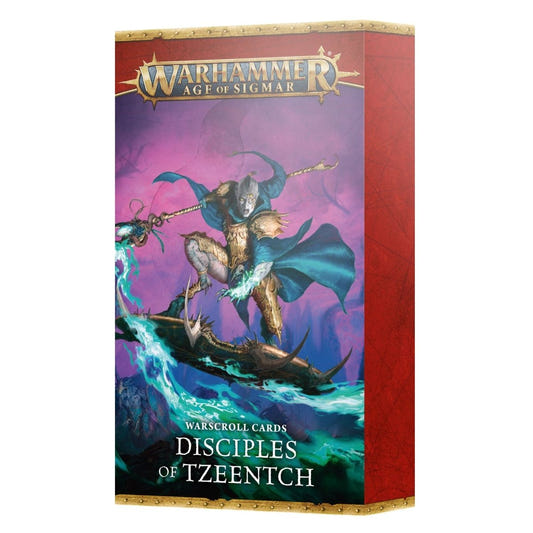 Warhammer Age of Sigmar game box with a warrior on a boat design.