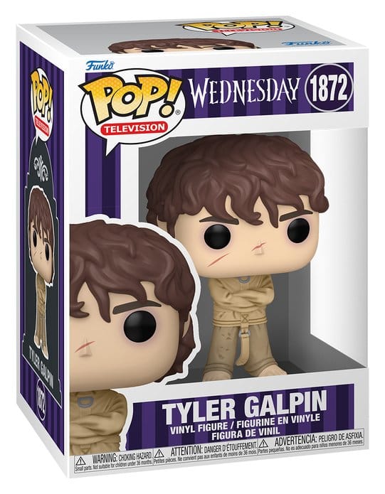 Wednesday Funko POP! Television 1872 Tyler Galpin vinyl figure shown in its window display box