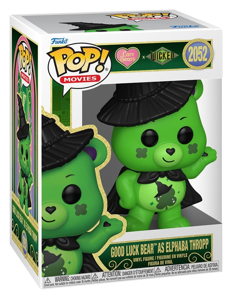 Funko Wicked x Care Bears POP! Good Luck Bear as Elphaba Thropp vinyl figure in box, number 2052