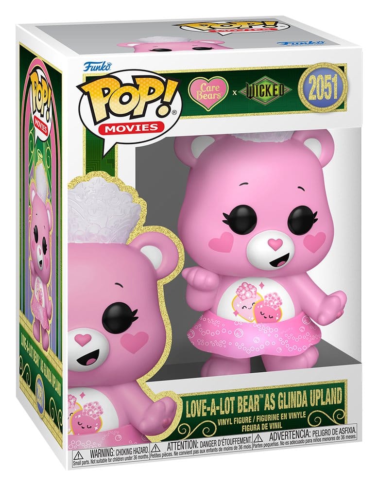 Funko Wicked x Care Bears POP! Love-A-Lot Bear as Glinda Upland vinyl figure in box, number 2051