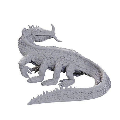 WizKids Nolzur's Marvelous Miniatures Classic Basilisk, unpainted many-legged reptilian monster