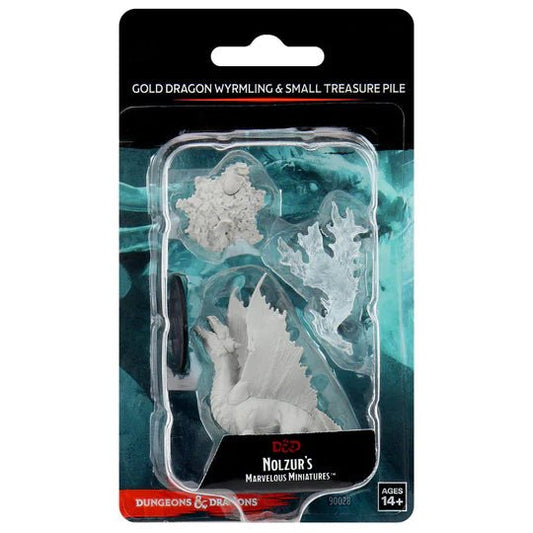 Wizkids - D&D Nolzurs Marvelous Miniatures: Gold Dragon Wyrmling & Small Treasure Pile - Wave 11 - Loaded Dice