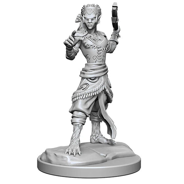 WizKids Nolzur's Marvelous Miniatures Shifter Fighter, primed unpainted figure standing on base