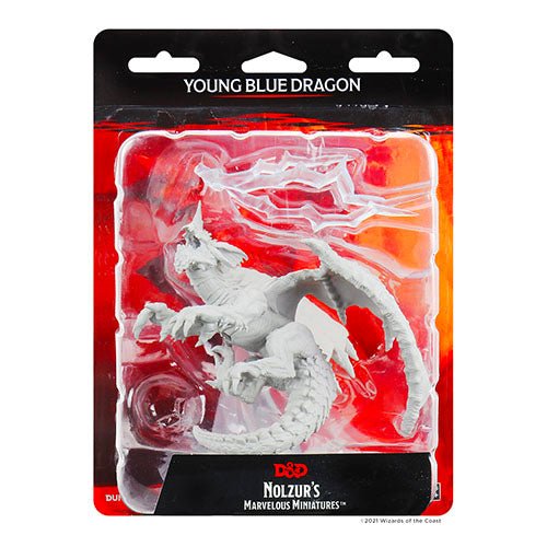 WizKids D&D Nolzur's Marvelous Miniatures Young Blue Dragon unpainted miniature in blister pack