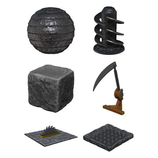 WizKids Dungeon Dressings Traps Hidden Hazards, all six trap pieces shown together
