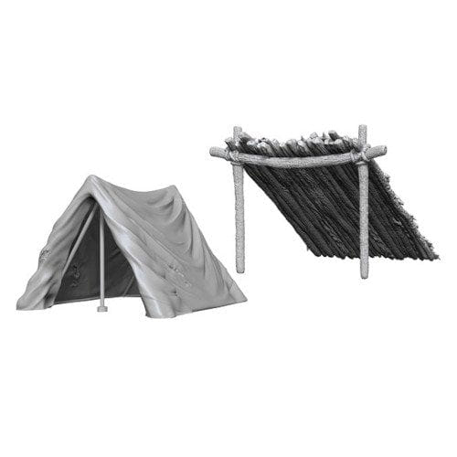 Wizkids - Wizkids Deep Cuts Unpainted Miniatures: Tent & Lean-To - Loaded Dice