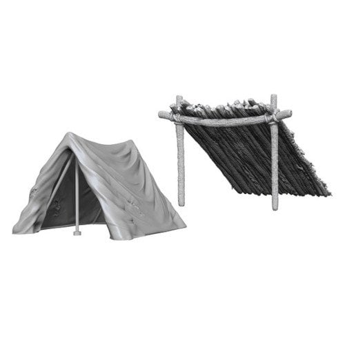 Wizkids - Wizkids Deep Cuts Unpainted Miniatures: Tent & Lean-To - Loaded Dice