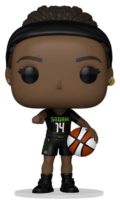 Funko POP! WNBA Dominique Malonga vinyl figure in Seattle Storm number 14 kit with basketball