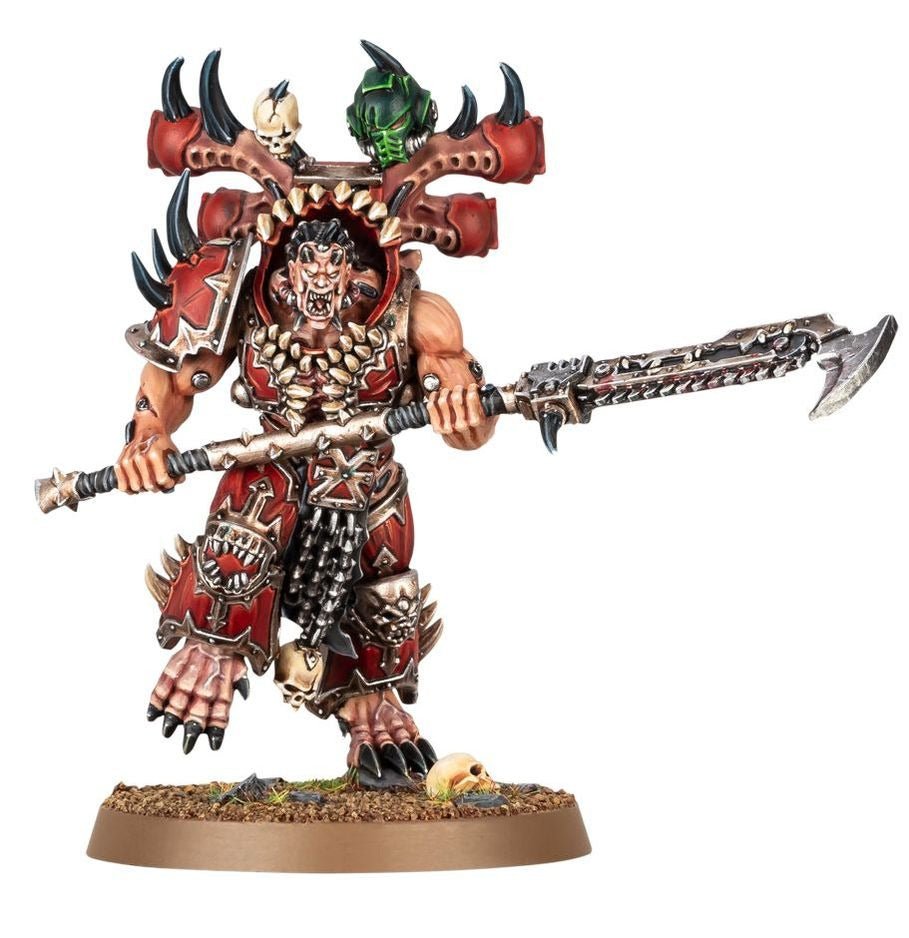 Painted Exalted Eightbound with a long double-headed chain glaive, front view