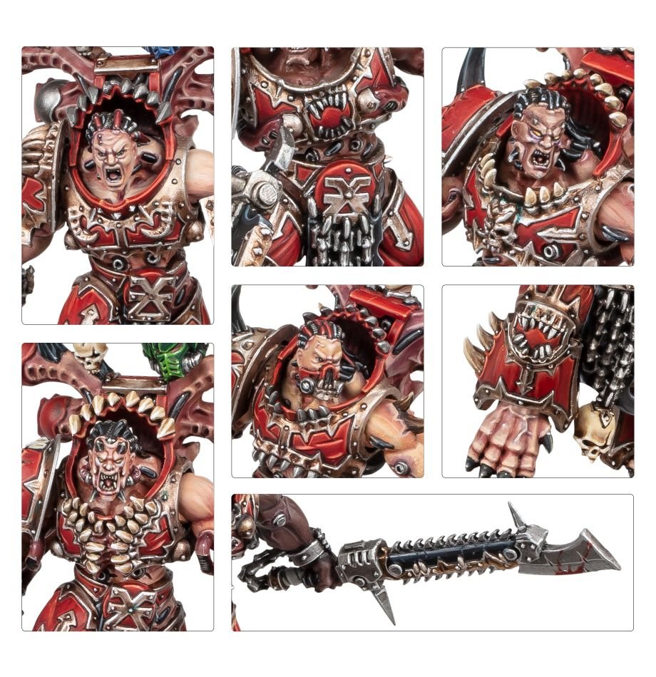 Close-ups of Exalted Eightbound faces, armour details and chain blades