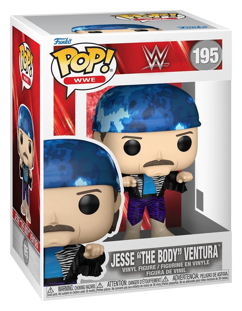 Jesse "The Body" Ventura Funko POP! WWE vinyl figure in its window box, number 195