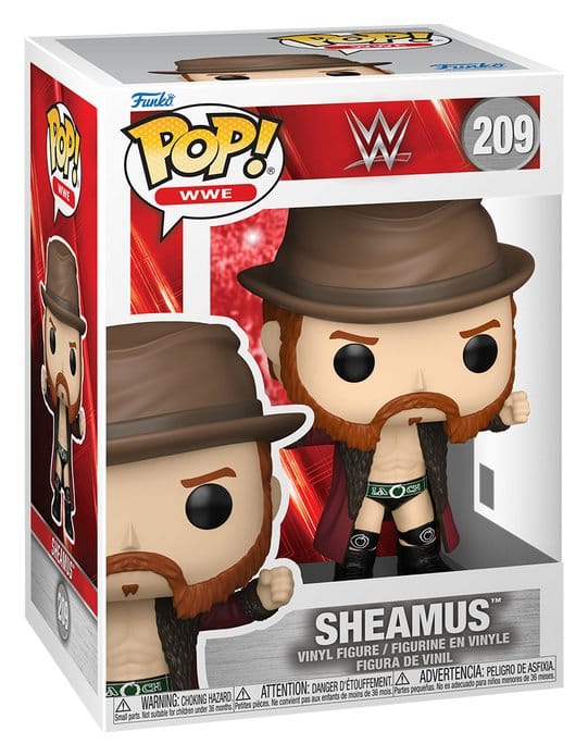 Sheamus Funko POP! WWE vinyl figure in its red window box, number 209