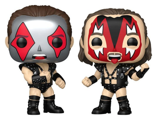Funko POP! WWE Demolition Ax and Smash vinyl figures in face paint and black leather gear