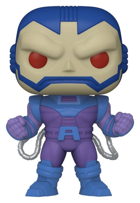 Funko POP! Apocalypse from X-Men '97 with red eyes and blue armour, front view
