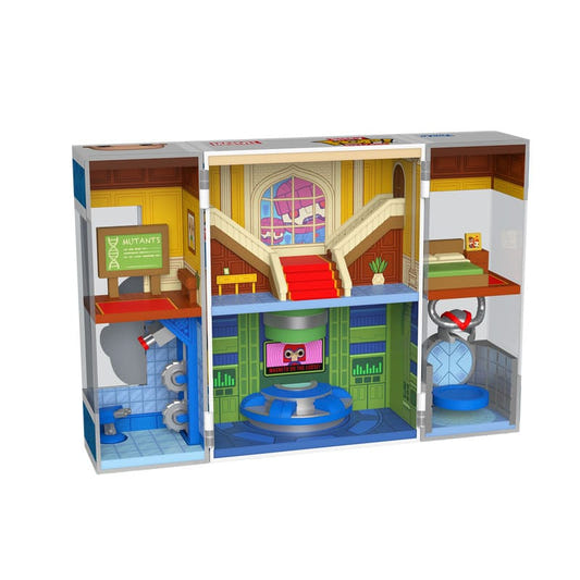 Funko Bitty POP! Boxes X-Men Xavier's School playset opened out to show its rooms