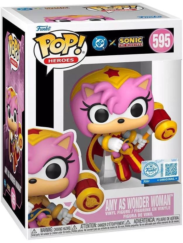 DC x Sonic the Hedgehog POP! Heroes Vinyl Figure Amy as Wonder Woman 9 cm