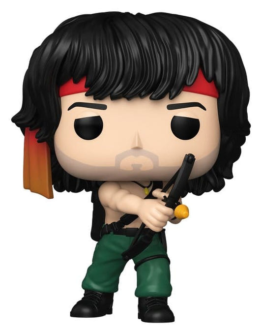 Funko POP! John Rambo with red headband drawing his bow, front view