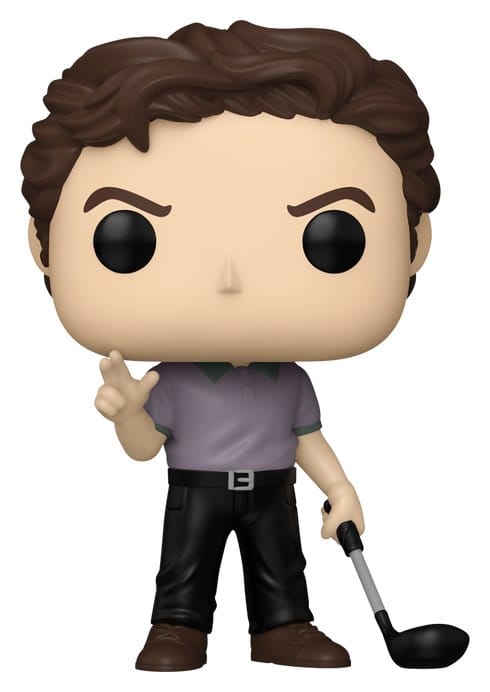 Funko POP! Shooter McGavin in a purple polo holding a golf club, finger to lips