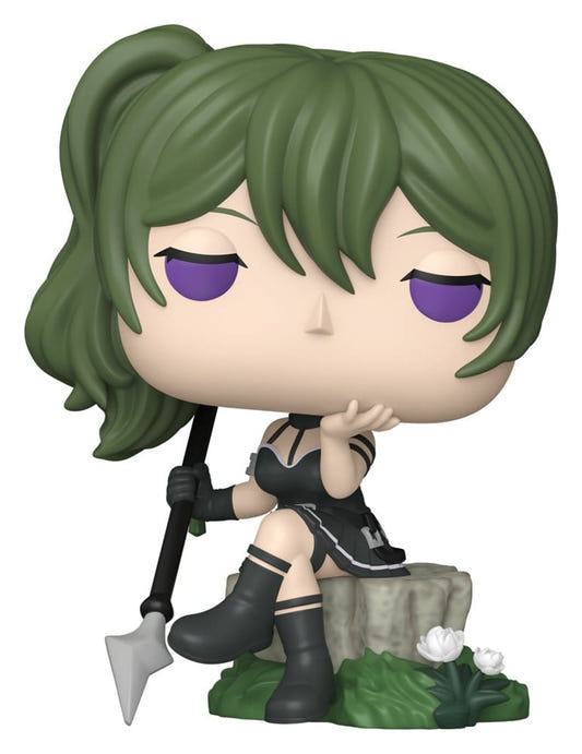 Funko POP! Übel from Frieren, green-haired mage seated on a rock holding a staff