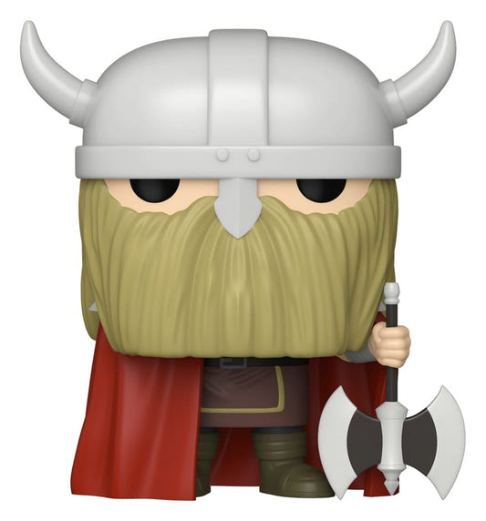 Funko POP! Animation Eisen vinyl figure from Frieren, a bearded dwarf in horned helmet with an axe