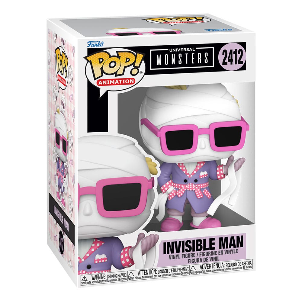 Universal Monsters POP! Animation Vinyl Figures Invisible Man 9 cm – Sealed Case of 6 (with Chase chance)