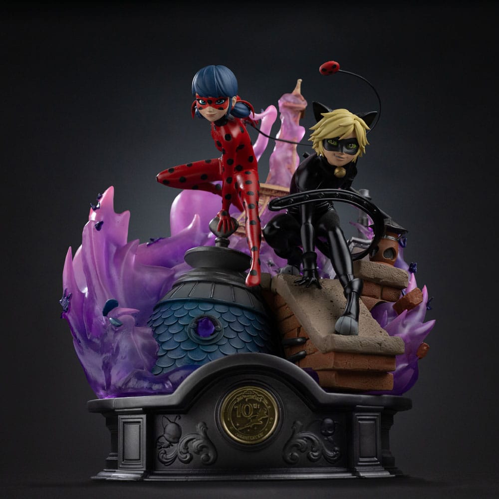 Miraculous Deluxe Art Scale Statue 1/10 Lady Bug and Cat Noir Signed Edition 23 cm