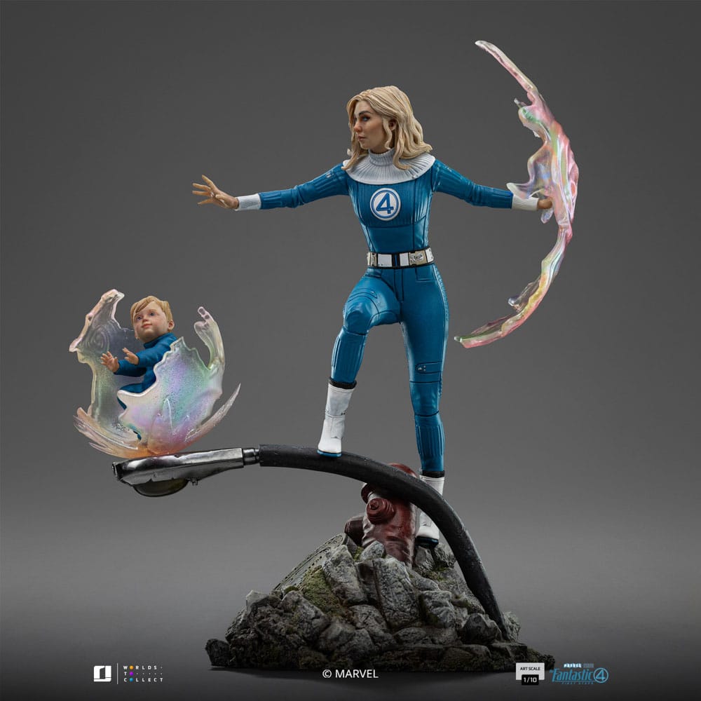 Fantastic Four Art Scale Statue 1/10 Invisible Woman and Franklin 28 cm