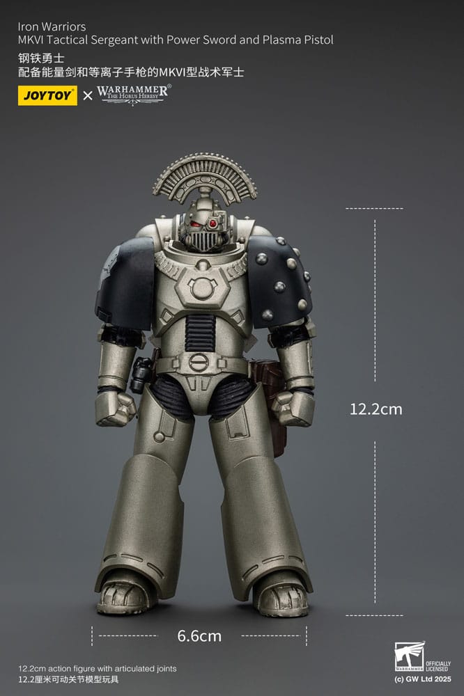 Warhammer The Horus Heresy Action Figure 1/18 lron Warriors MKVI Tactical Sergeant with Power Sword and Plasma Pistol 12 cm