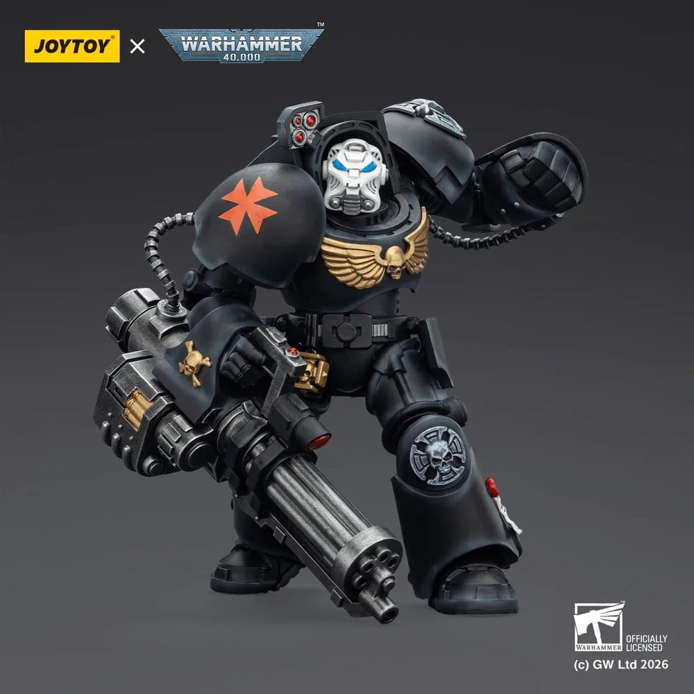 JoyToy Warhammer 40,000 Action Figure Black Templars Terminator 3 with Power Fist and Assault Cannon 14 cm