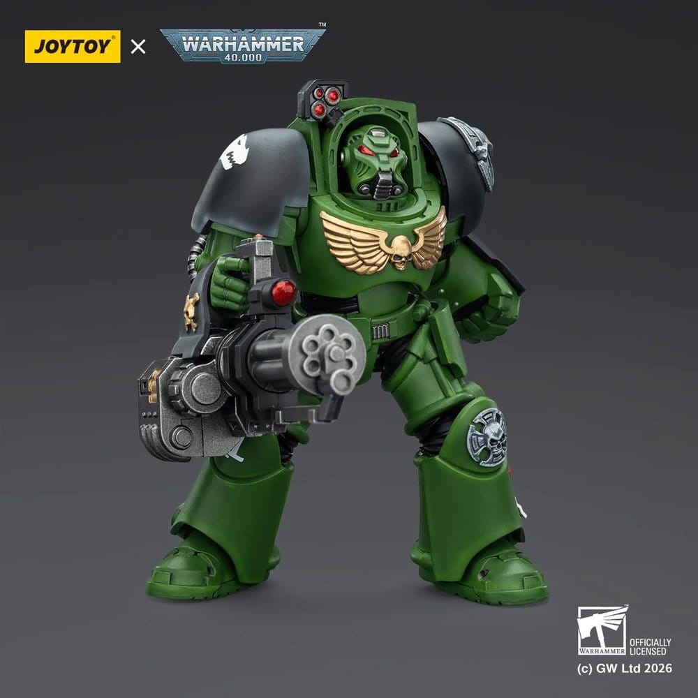 Joy Toy Warhammer 40k: Salamanders Terminator 3 with Power Fist and Assault Cannon 14cm - Loaded Dice