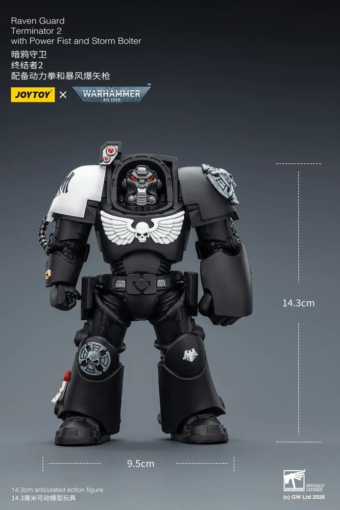 Joy Toy Warhammer 40k: Raven Guard Terminator 2 with Power Fist and Storm Bolter 14cm - Loaded Dice