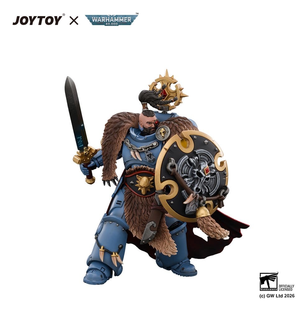 JoyToy Space Marine Action Figure Space Wolves Wolf Guard Battle Leader 12 cm