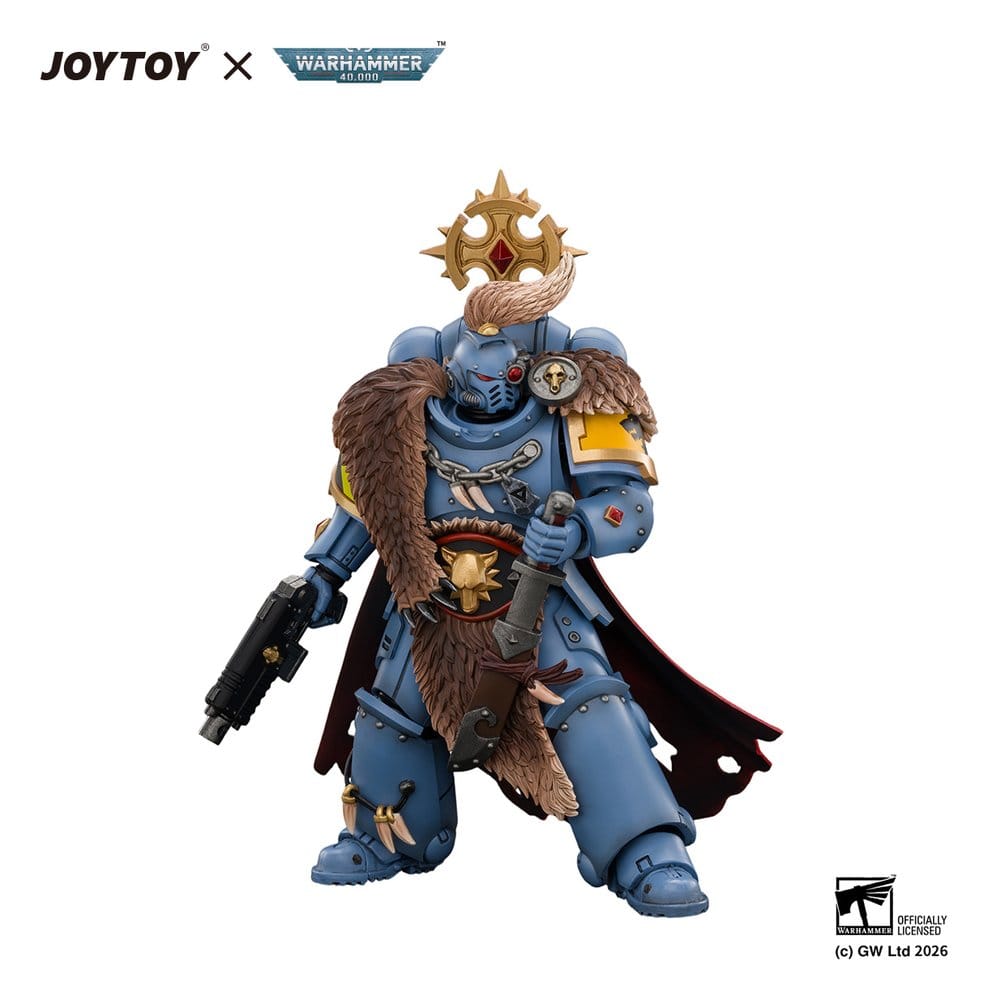 JoyToy Space Marine Action Figure Space Wolves Wolf Guard Battle Leader 12 cm